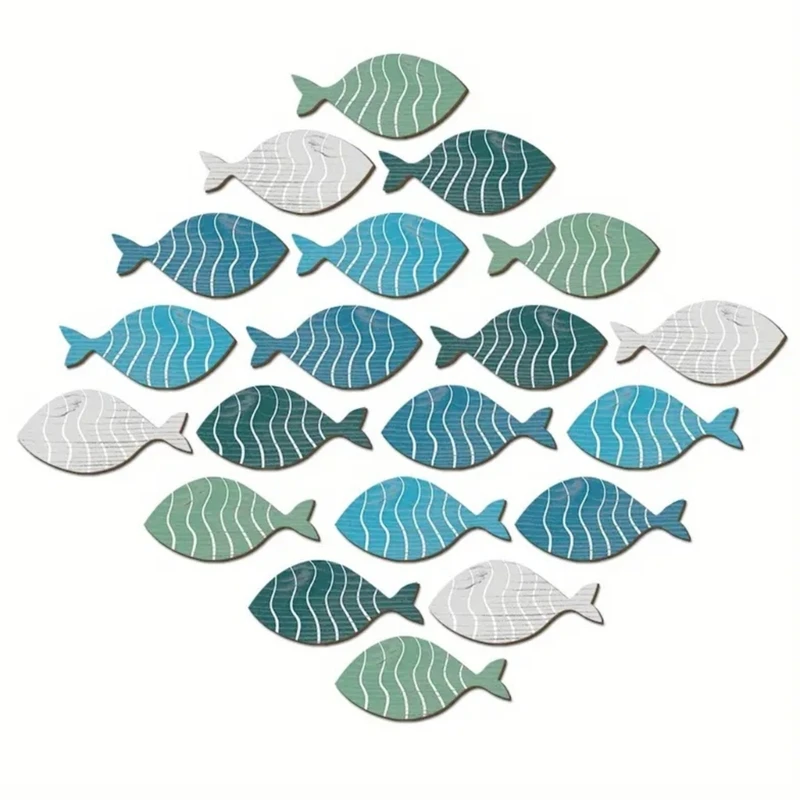 Pack of 20 Nauticals Fish Wall Ornaments, Colorful Sea Creature for Home Decoration Dropshipping