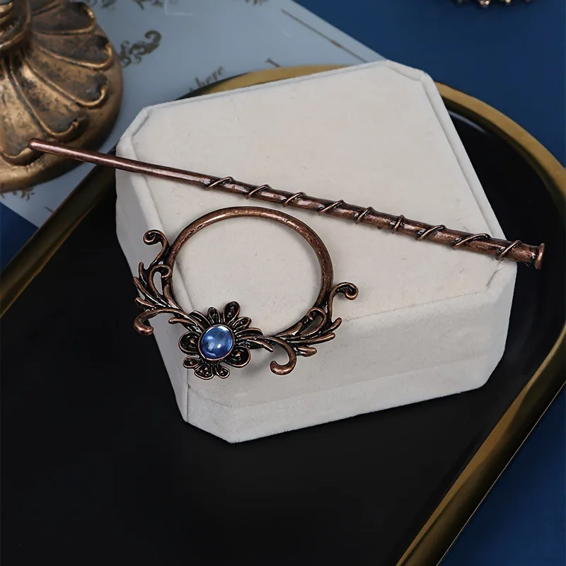 Luxury Classical Viking Style Imitation Moonstone Hair Clip Norwegian Style Y2k Bohemian Fashionable Versatile Hair Accessory view 4