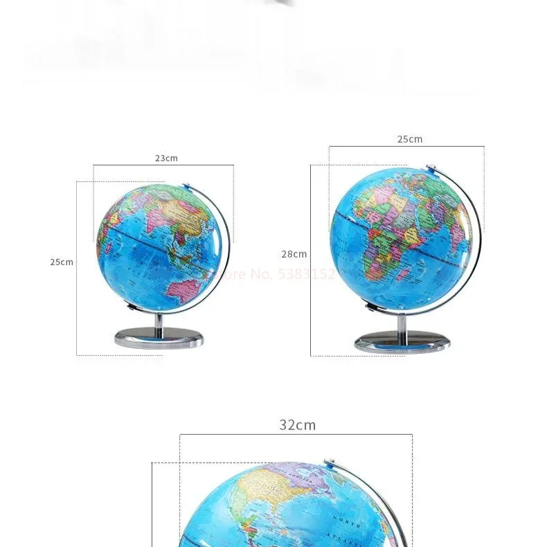 20/25cm globus wersja angielska mapa świata globus ze światłem Led geografia edukacyjne nauczanie dekoracje materiały eksploatacyjne