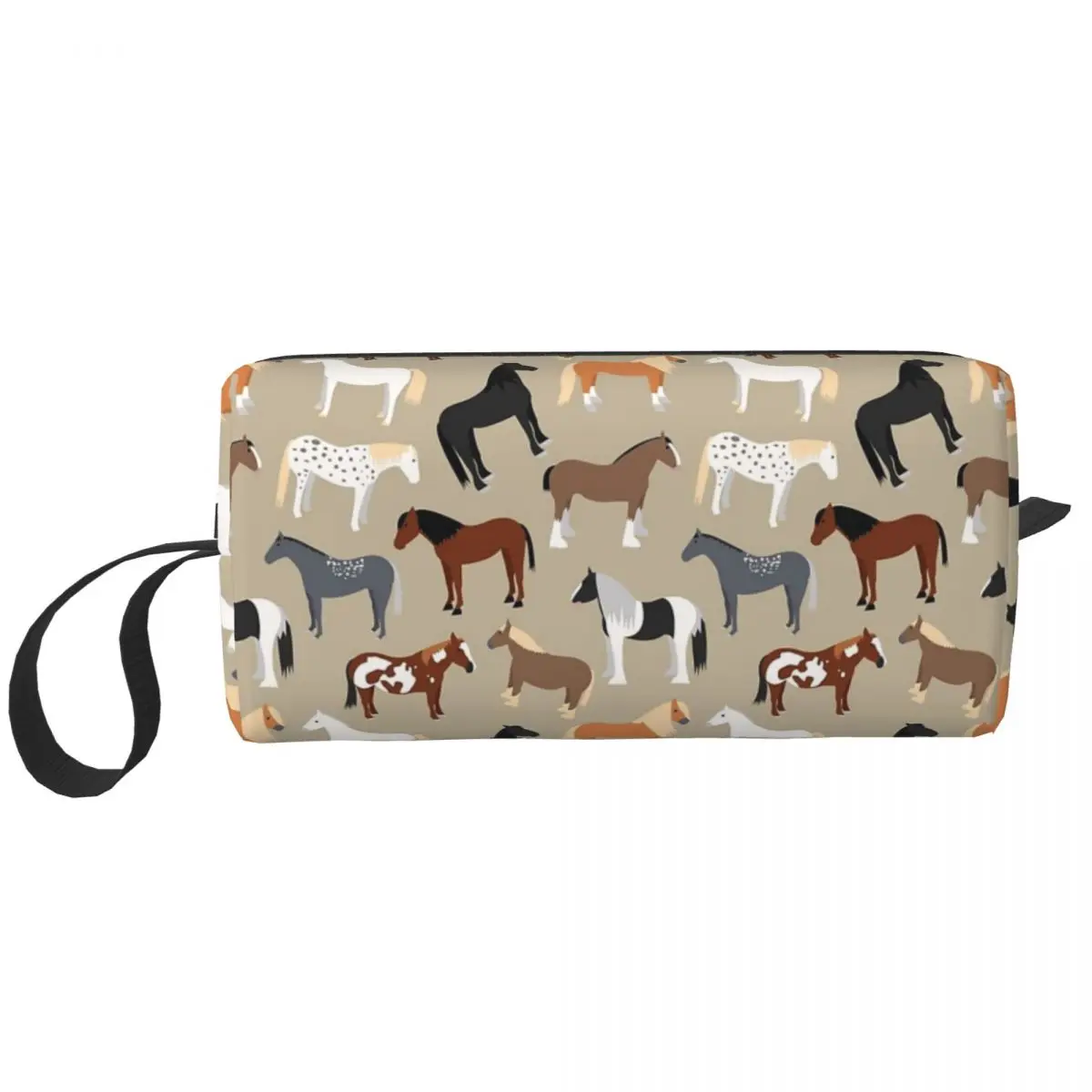 

Horse Breeds Pattern Makeup Bag Cosmetic Organizer Storage Dopp Kit Toiletry Cosmetic Bag for Women Beauty Travel Pencil Case