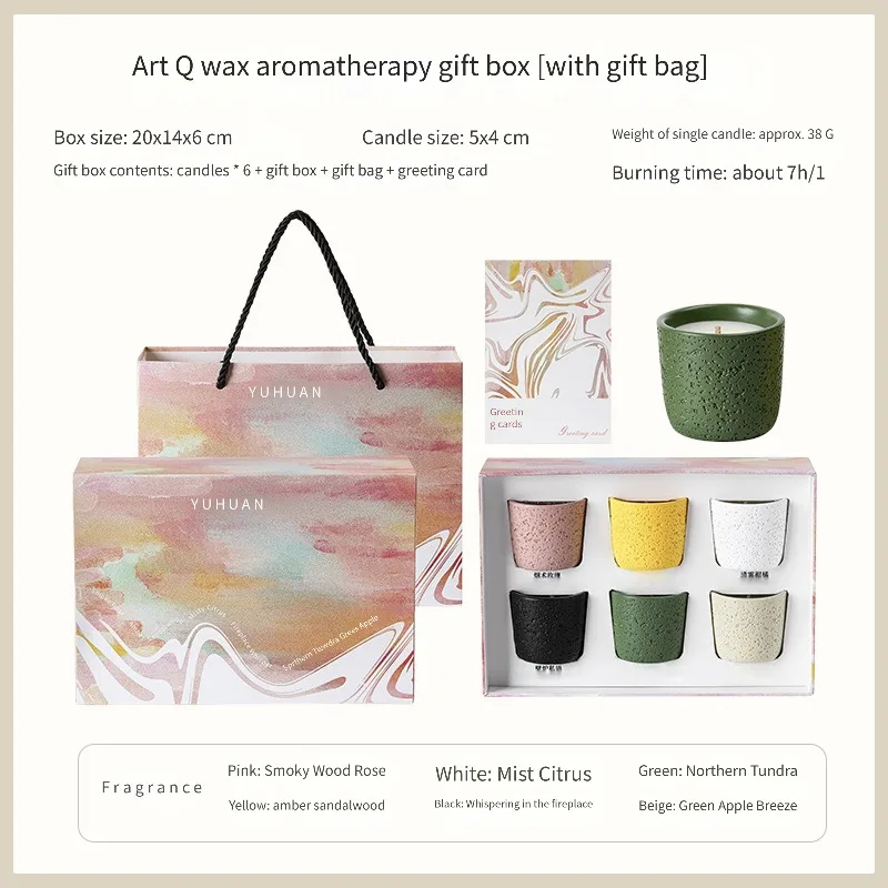 2026 New Creative Smokeless Aromatherapy Candle Gift Set for Home Long-lasting Fresh Scent Decorative Home Item 6PCS
