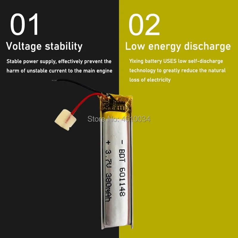 601148 3.7V 380MAH พร้อมแผ่นป้องกัน,601248ใช้ Bluetooth MP3,MP4,MP5 GPS DVD แบตเตอรี่ลิเธียม601250