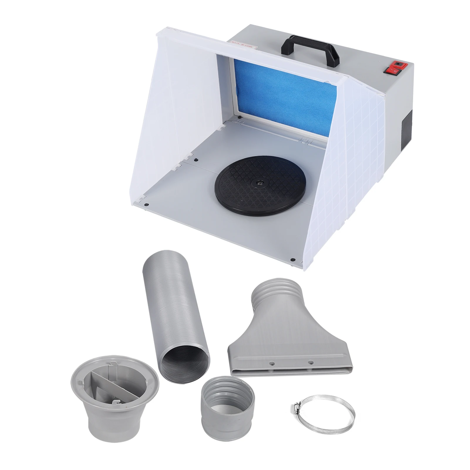 Airbrush Spray Booth Matching Turn Table Foldable Exhaust Model Crafts Painting Low Power No Pollution Filter Extractor Set