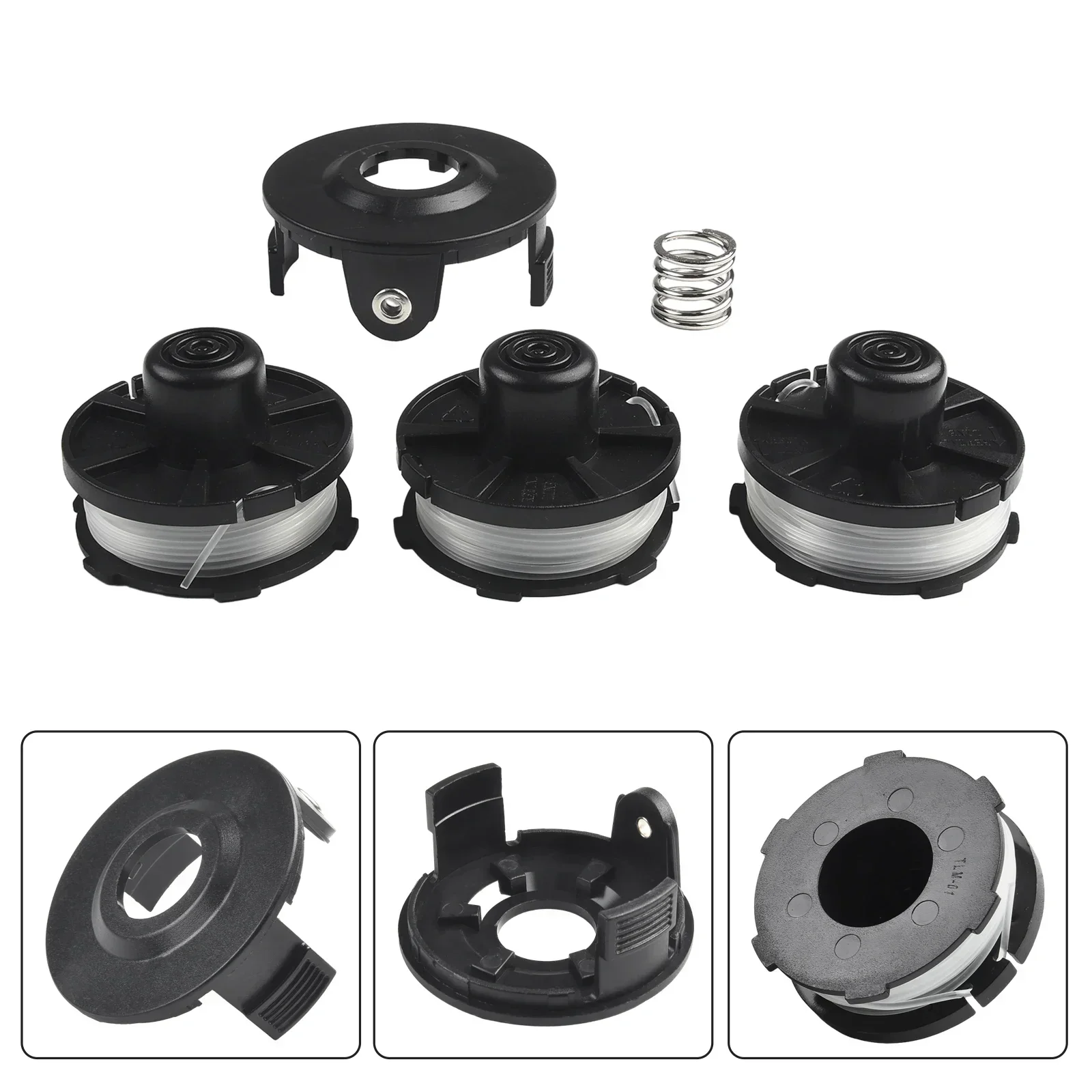 Imagem -06 - Carretel de Unidades Mais Capa Mais Peça de Nylon de Mola para Makita 195858 196146 -9 Tap & go Line Spool Cover Conjunto 1.6 mm Trimmer Dur181z 2023 Novo