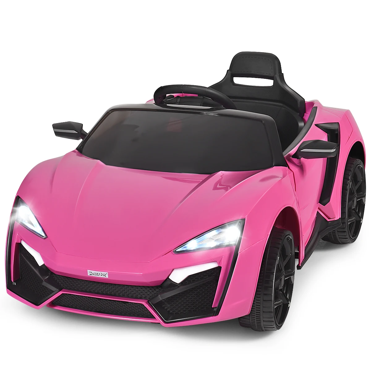 12V Kids Ride On Car 2.4G RC Electric Vehicle w/ Lights MP3 Openable Doors Pink