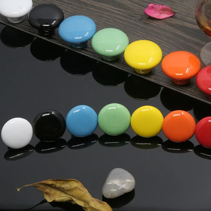 Candy Color Knobs Ceramic Drawer Knobs Cabinet Pulls  Round Furniture Kitchen Handle Furniture Handle for Kids Room Hardware