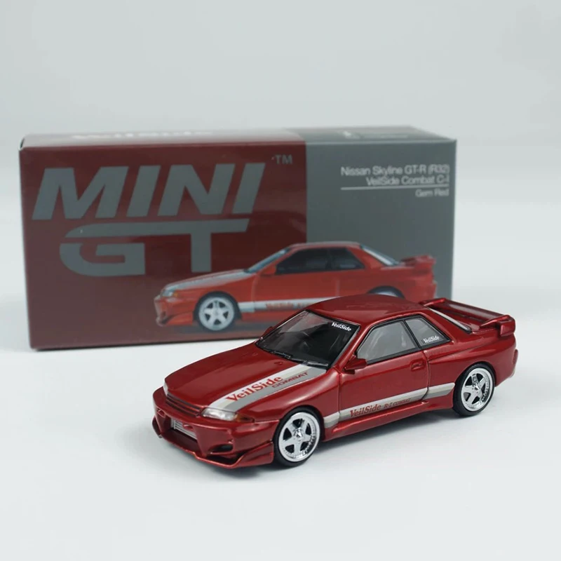 

MINIGT Coming Soon 1:64 Nissan Skyline GTR R32 VeilSide Combat C-I Gem Red 987, литая под давлением модель автомобиля, коллекция игрушек