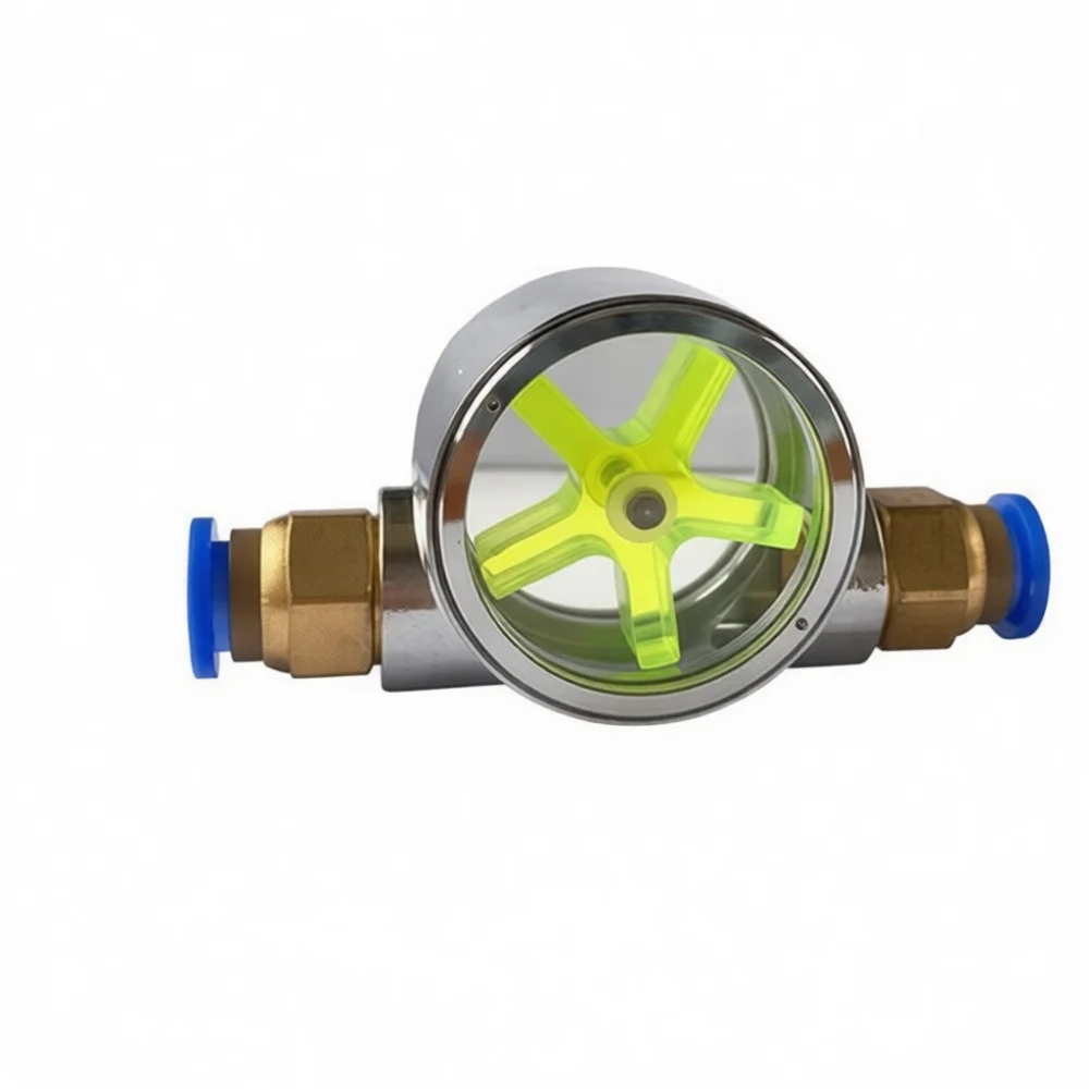 Industrial Water Flow Monitor Indicator For CNC Spindle Cooling System Transparent Fluid Gauge Pipe Connector Tool