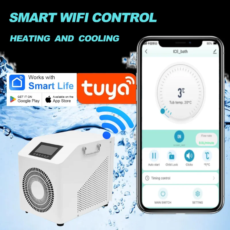 Máquina de baño de hielo de fácil operación con enfriador y bomba de filtro Baño de hielo de inmersión fría con compresor de motor de componentes centrales