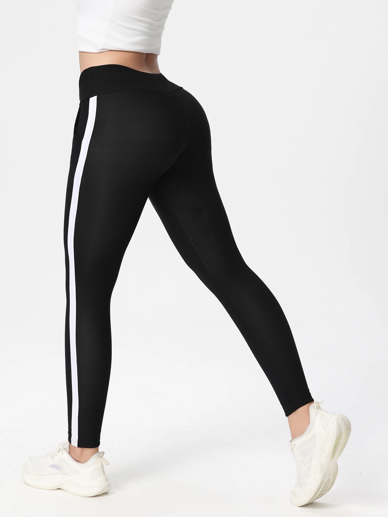 سراويل ضيقة نسائية للخريف والشتاء مع بطانة من الصوف، خصر عالي، قابلة للتمدد بأربعة اتجاهات، مناسبة للارتداء اليومي، والتنقل، والملابس الكاجوال، والرياضة، والجري، واللياقة البدنية، واليوجا #2