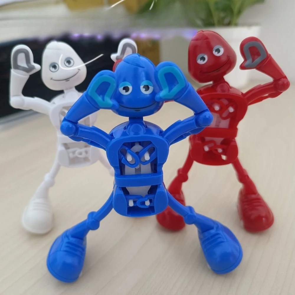 

3pcs Dancing Robots Doll Winding Up Chains Splitting Relieving Stress Pranks Creativity Children Birthday Gift Party Favors