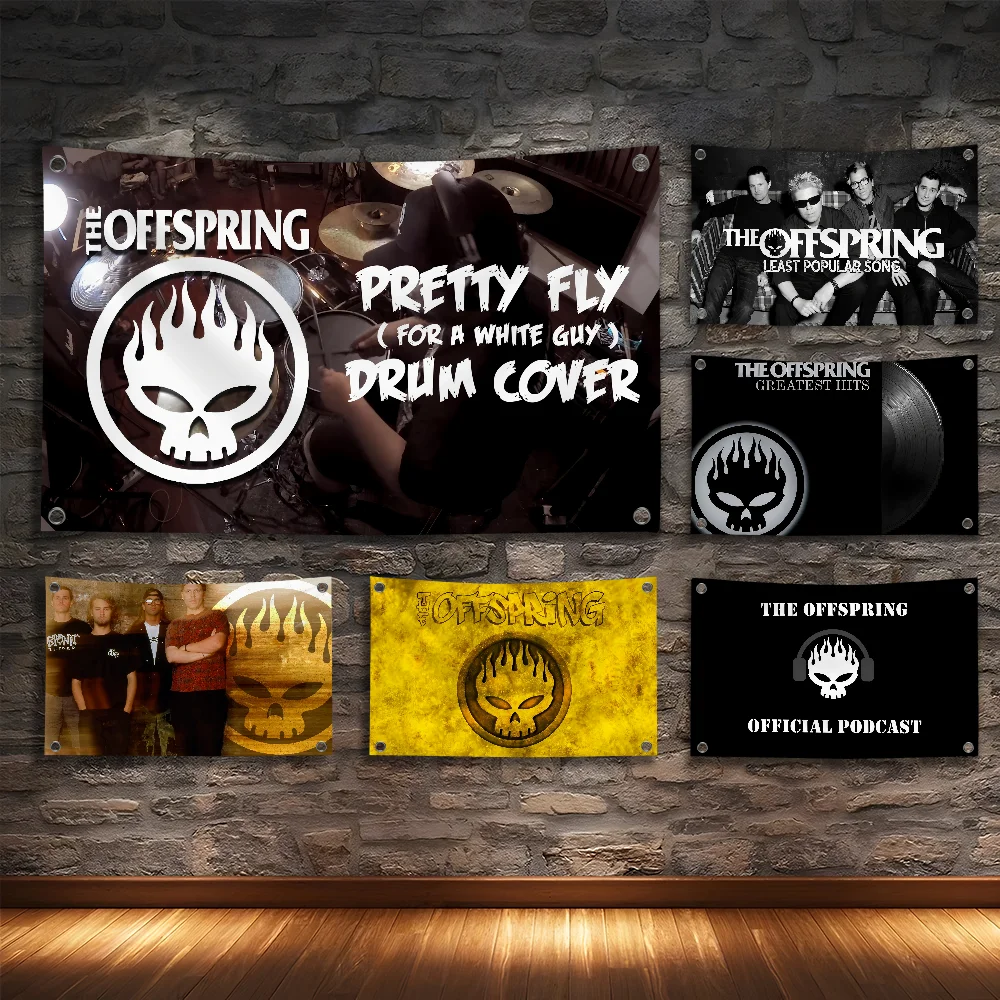 

The O-Offspring Music Band BLACK Flag Room Bedroom Home&Outdoor Wall Hanging Concert Printed Background Decoration Art Banner