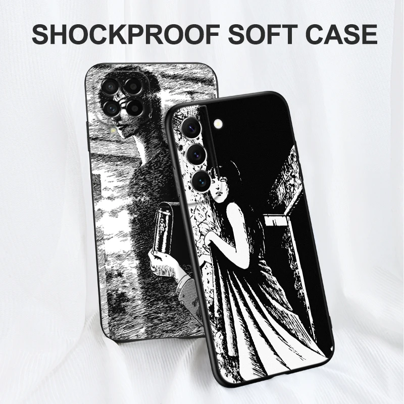 Black tpu Case For Huawei Y9S Y6S Y8S Y5P Y7P Y8P Y5 lite Prime 2018 Y6 2019 Cover Junji Ito Terror Horror Anime