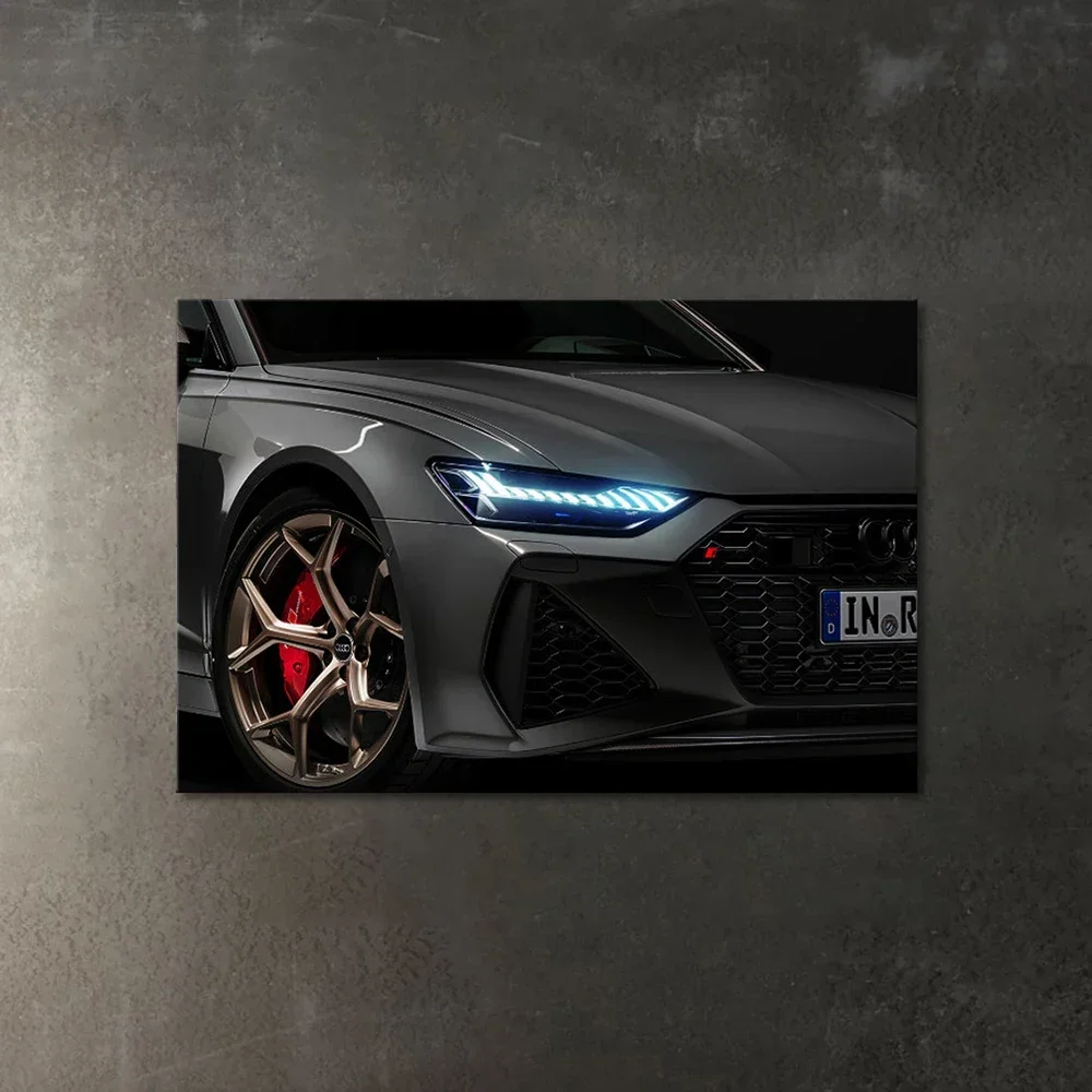 Toile imprimée de feu arrière de voiture, Art mural automobile moderne, décor de peinture sur le thème de voiture Cool
