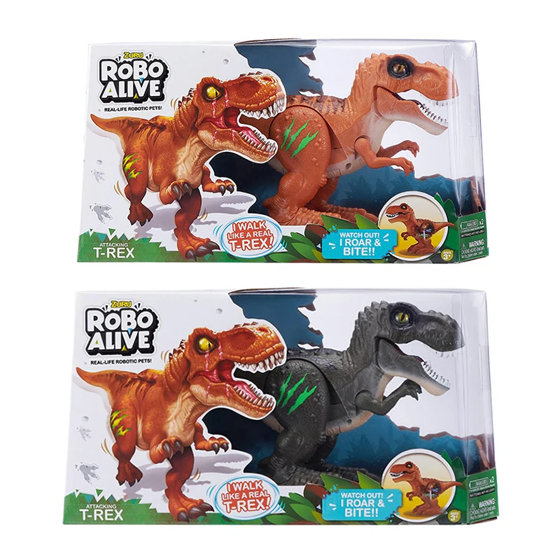 ZURU Robo Alive Attacking T-Rex Battery-Powered Robotic Toy Boy Machine Dinosaur Toys Can Walk and Roar Dinosaur Toys Boy Gifts