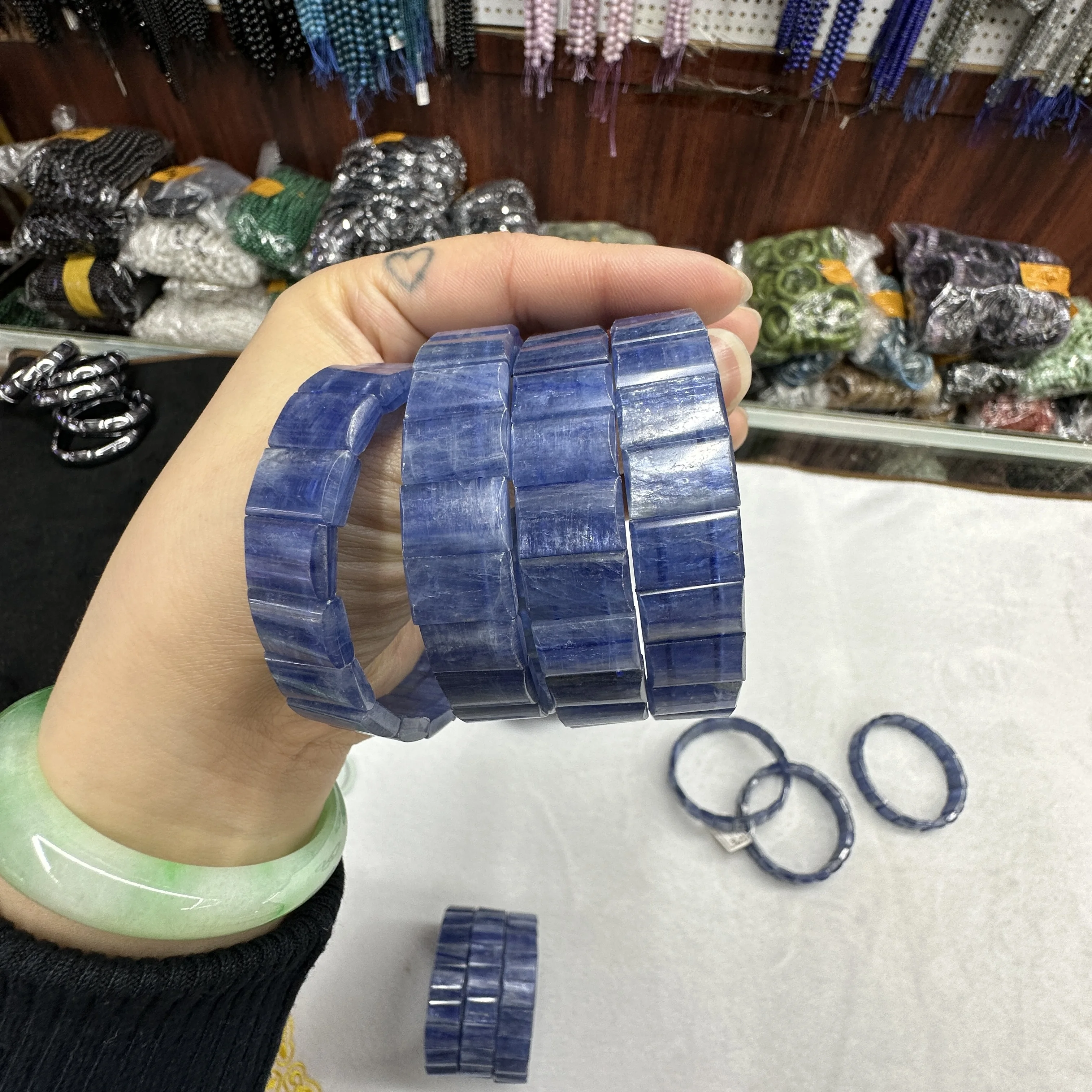 AAAA Natural Kyanite Bracelet 9*13-14mm Gemstone Bracelet  High quality Gift Wholesale view 4