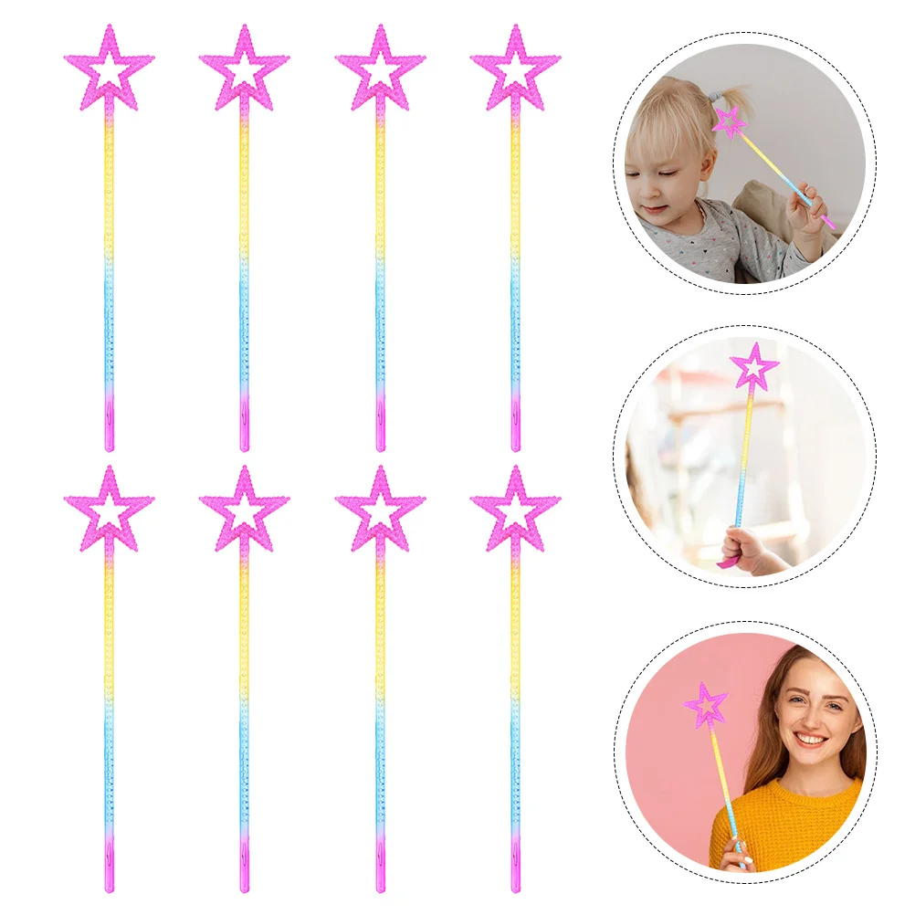 Baguettes féeriques durables en forme d'étoile, 8 pièces, parfaites pour les fêtes d'halloween et d'anniversaire, jouets féeriques pour enfants, jouets pour enfants,