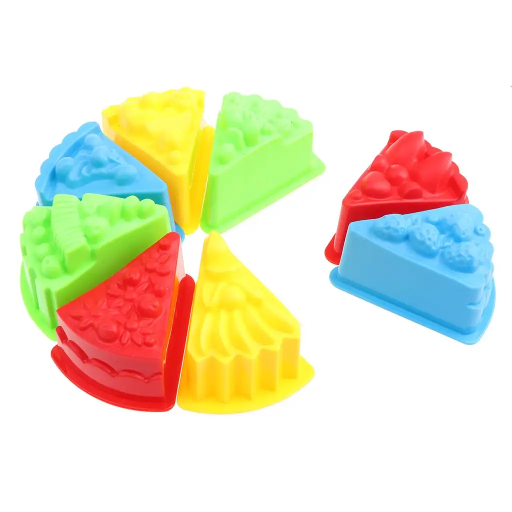 Colorful Cake Toy Children Plastic Toy Pretend Play Game Props Pack of 8