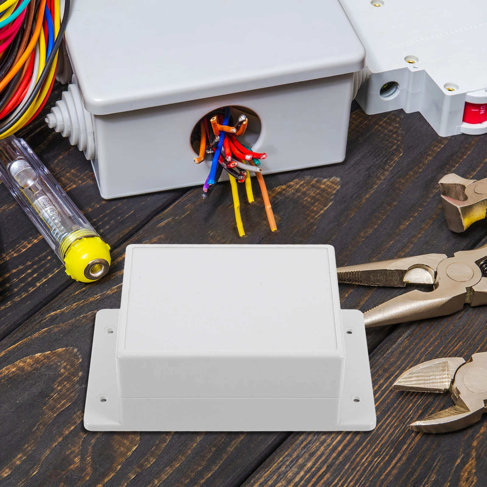 

Thermostat Junction Box Plastic Electrical Enclosure Waterproof Connection Box White Panel Mini Split Disconnect Outdoor