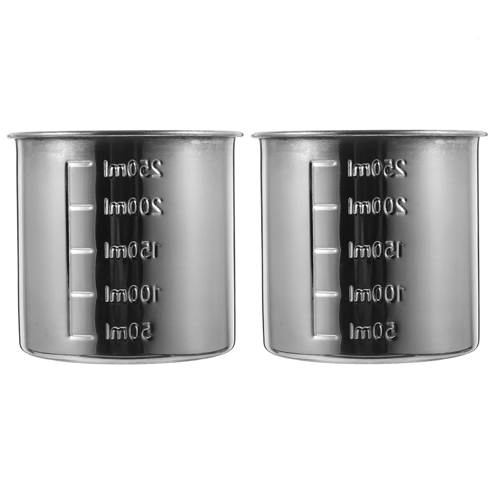 

2 Pcs Measuring Cups Stainless Steel Kitchen Gadgets Lightweight Food Grade Rust Free Baking Tool Rice Flour Measurer