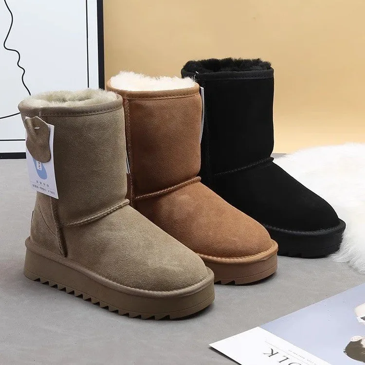 Designer Australia Shoes Men And Women Ultra Mini Sheepskin Winter Boots Women Flat Shoes Ankle Snow Boots