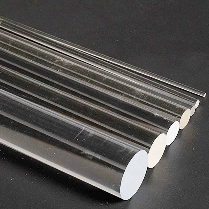 100mm 200mm 300mm 500mm1 Meter Long Transparent Clear Acrylic Perspex Rod Plastic PMMA Plexiglass Round Solid Bar