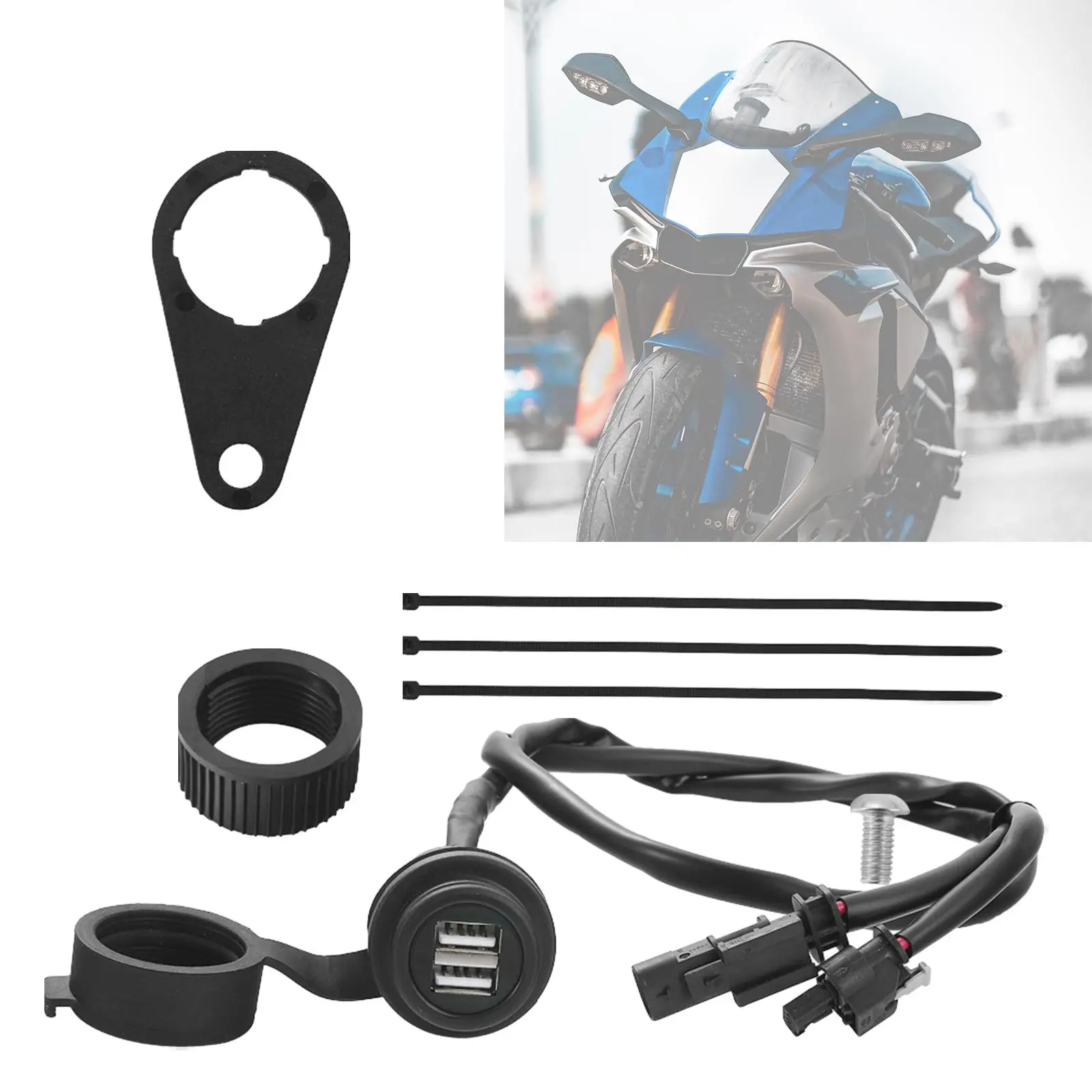 Kit pengisi daya Port USB sepeda motor, dasar colokan pengisian daya untuk BMW F700GS