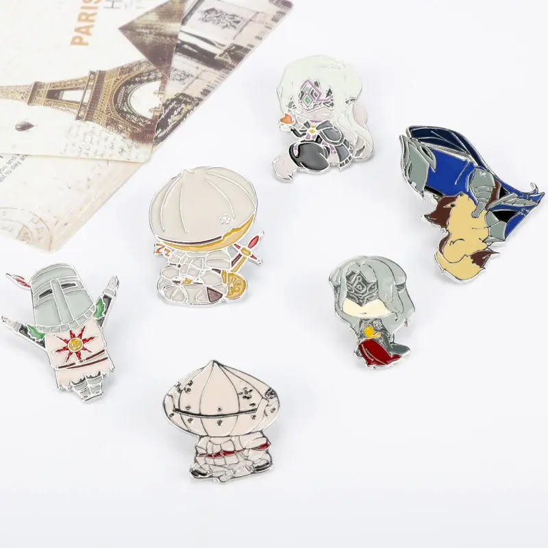 بروش Dark Souls 3 بروش أنيمي كارتوني شخصي موضة فرسان الشمس البصل فارس النار بروش إرسال الأصدقاء هدية العيد kawaii #3