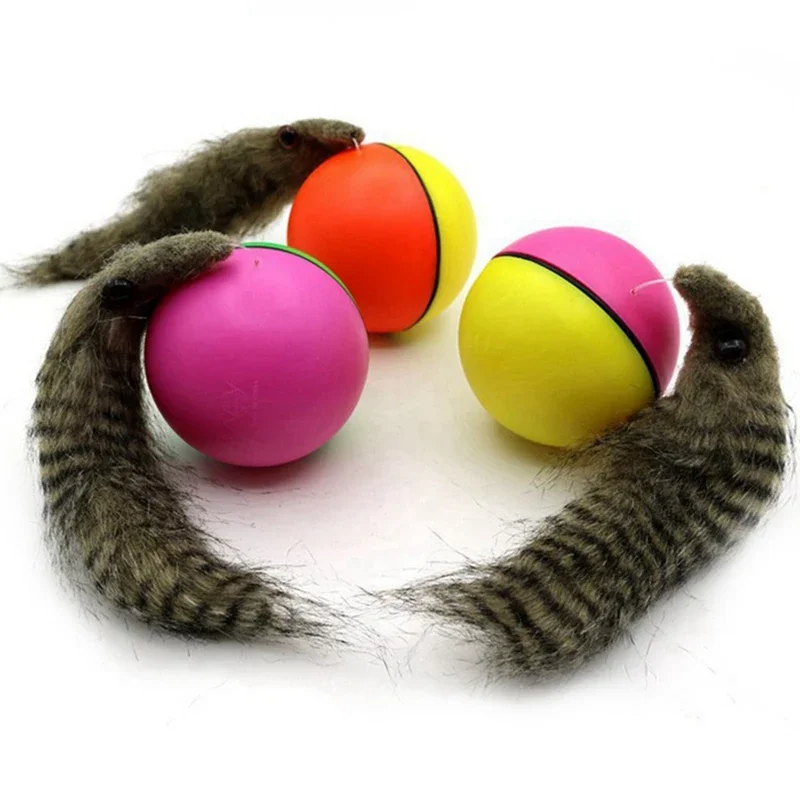 1Pc Cat Toys Beaver Weasel Rolling Motor Ball Toy for Pet Cat Dog Electric Pet Cat Teaser Ball Fun Moving Chaser Color Random