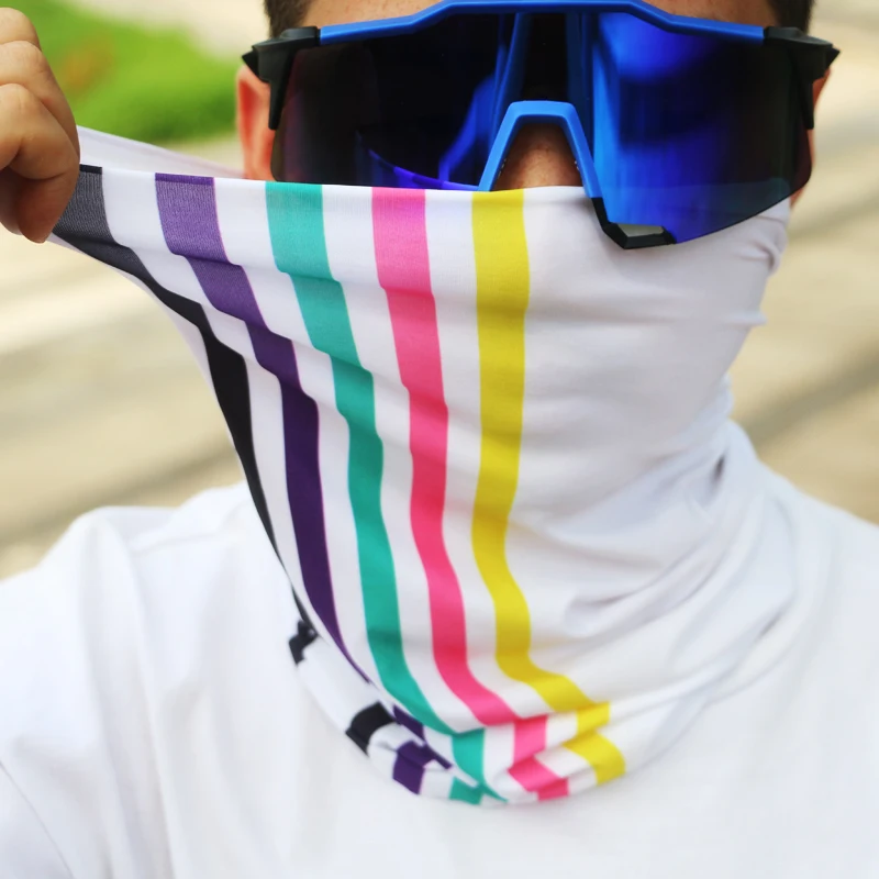 وشاح رأس من الحرير الجليدي بدون خياطة لركوب الدراجات، قناع خارجي، حماية من الشمس، ماص للعرق، وشاح للرقبة قابل للتنفس، مضاد للأشعة فوق البنفسجية، وشاح وجه سحري متعدد الاستخدامات #1