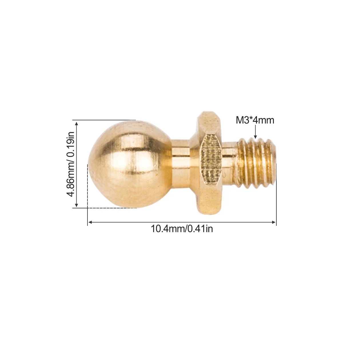 10Pcs M3 Brass Ball Head Screws Trailer Accessories for Tamiya TT01 TT02 Sakura D5 1/10 RC Drift Car Spare Parts Universal