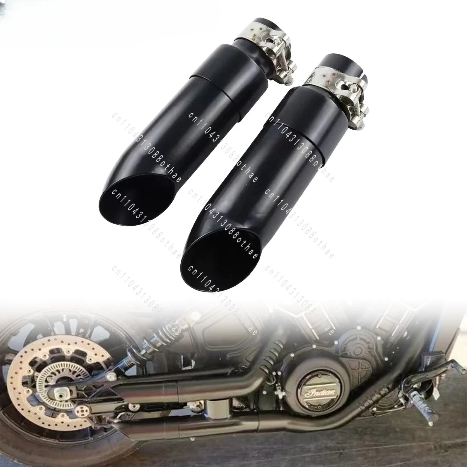 Modified tail exhaust, oblique low thick exhaust pipe, suitable for Indian scout Bobber