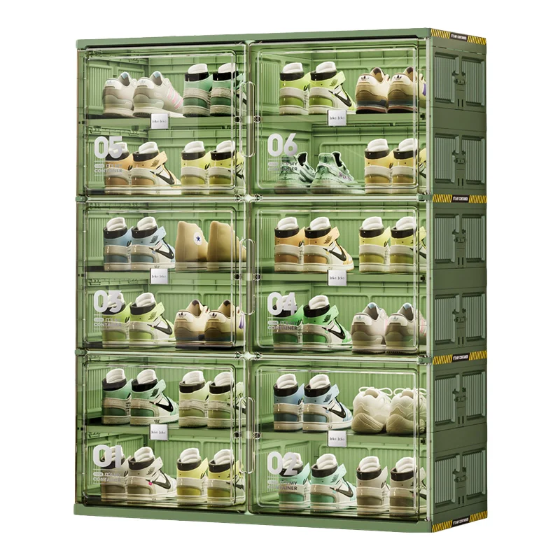 Drop Front Transparent Stackable Shoe Box Storage Shoe Container Storage Box Clear Acrylic Magnetic Box For Shoe