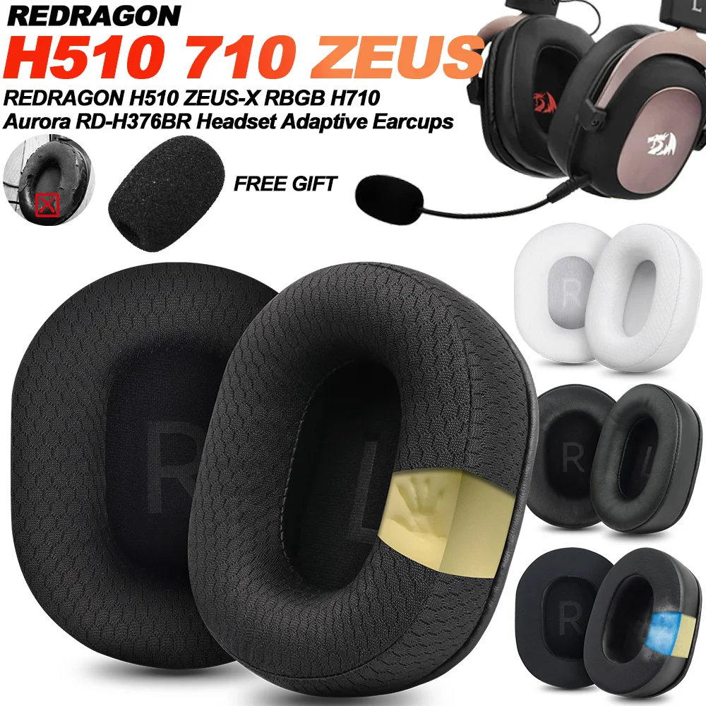 Coussinets pour écouteurs REDRAGON H510 710 ZEUS-X RGB, oreillettes de remplacement, protège-oreilles, tissu doux, couvertures mémoire, éponge de protéine Coussinets pour écouteurs REDRAGON H510 710 ZEUS-X RGB, oreillettes de remplacement, protège-oreilles, tissu doux, couvertures mémoire, éponge de protéine