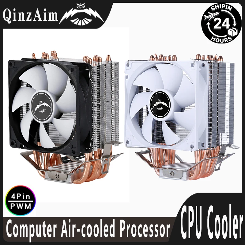 QiuzAim Air-cooled Tower Radiator 6 Heat Pipe Computer CPU Cooler Fan Install LGA115x 1200 1851 1700 i5 i7 2011 x79 x99 AM4 AM5