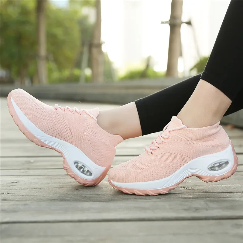 Large Lightweight Women's Shoes Elevated Shoes One Step Stretch Casual   Cushioned Lightweight Shoes