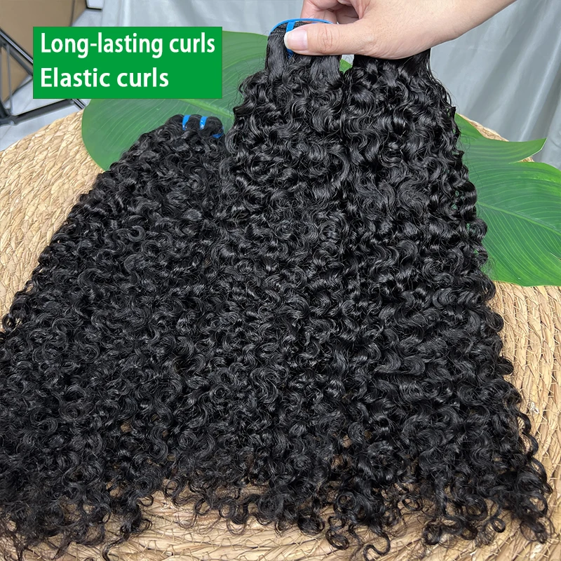 18A البورمية مجعد حزم 100% نسج على شكل شعر إنسان Tissage الخام عذراء وصلات شعر غير معالجة لحمة مزدوجة يمكن التبييض # 613 لون