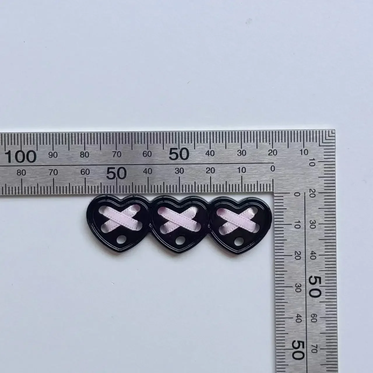 2Pcs Japanese Gothic Girl Ribbon Heart Star Patch Y2k Subculture Women Clothes DIY Deco Shoe Hat Bag Hairpin Sewing Accessories