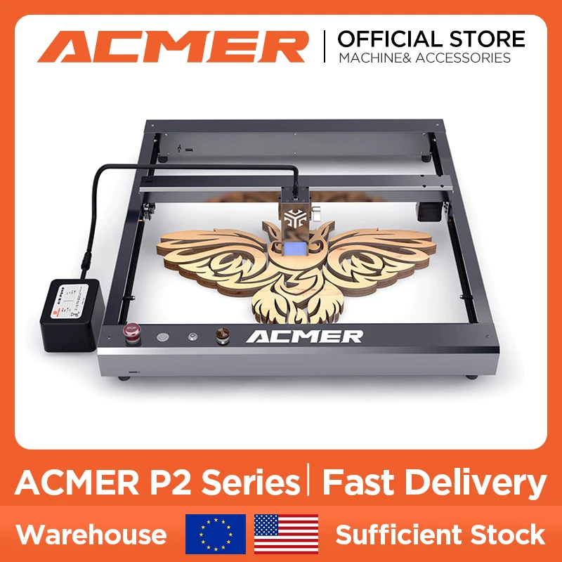 

ACMER P2 Laser Engraver With 10W 20W 33W Laser Head Engraving Cutting Machine Woodworking Tools CNC Machine 420X400mm Area