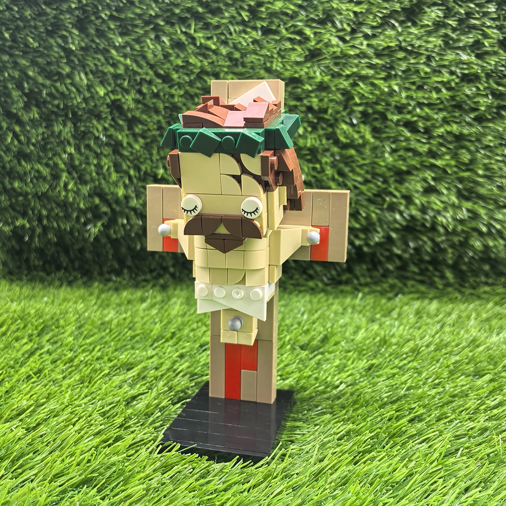 MOC Christianity God Shepherd Cross Building Block Easter Day Jesus Bricks Lamb Assemble Toys Creative Educational Toys Gift