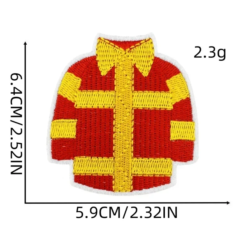 Red Fireman Themed Iron-On Embroidery Badge Patches for DIY Hole T-shirt Jeans Backpack Kid's Clothing Pants Appliques Sticker