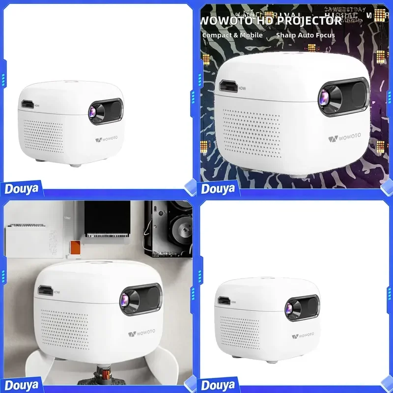 WOWOTO Compact Smart LED Projector HD Android 13 Video Interactive Mobile Cinema for Tablet for Outdoor Use