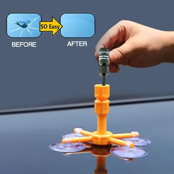 Zestaw do naprawy przedniej szyby szybkie mocowanie pękniętego szkła samochodu zestaw narzędzi do naprawy przedniej szyby żywica uszczelniacz DIY płyn do przywracania szyb samochodowych