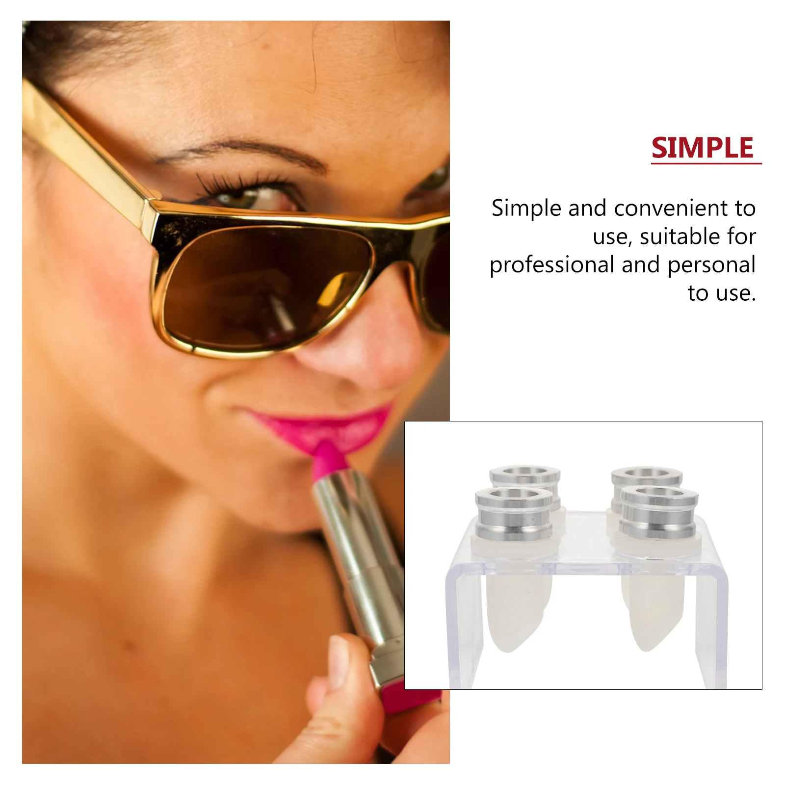 

12.1mm Lipstick Mold DIY Handmade Lip Balm Making Tool Kits 4 Molds 4 Rings 1 Holder Gloss Silicone Moulds Lipsticks