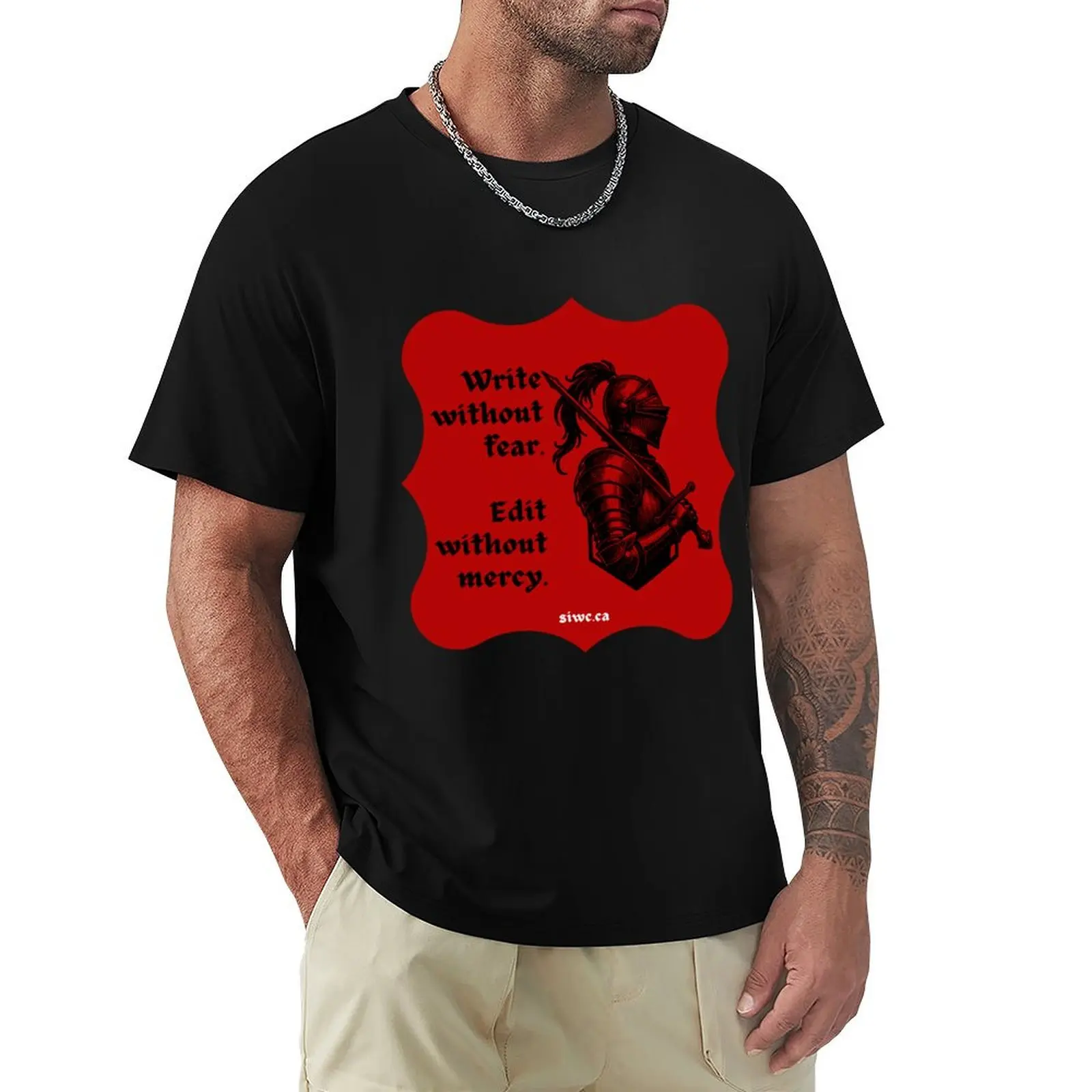 Camiseta con estampado de Write Without Fear, Edit Without Mercy, camiseta informal de moda urbana