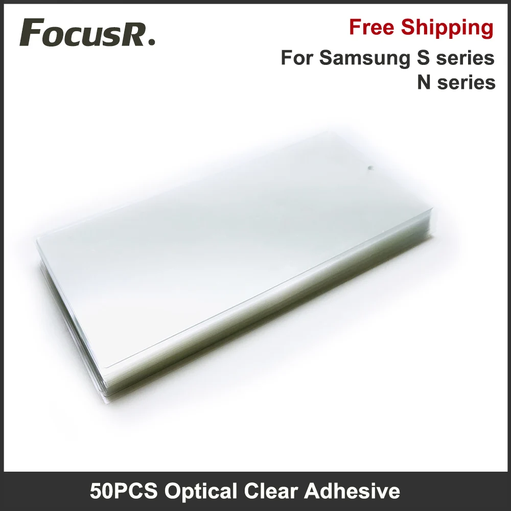 

50PCS Optical Clear Adhesive OCA Glue Film For Samsung Galaxy S23 Ultra S22 S20 S10 Note 10 20 LCD Screen Lamination Replacement