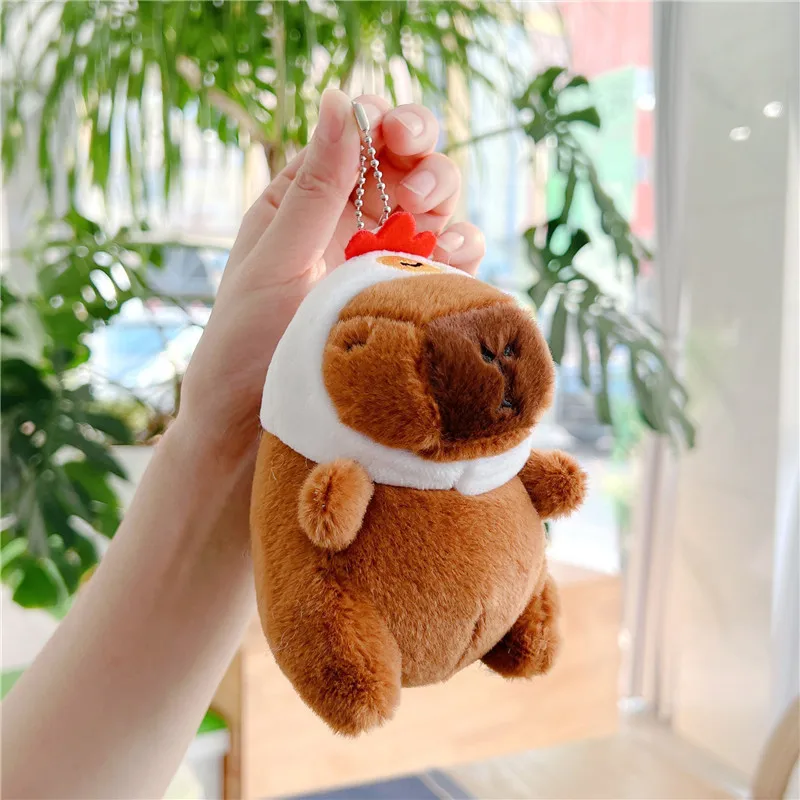 Kawaii Capibara Plushies Keychain Toys Cartoon Pendant Soft Stuffed Dolls Keychains Backpack Car Bag Key Rings Decor Kids Gifts
