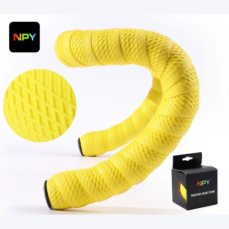 AliExpress NONE NPY Bike Grips Handlebar Tape Silicone Bar Tape Shock Absorption Anti-slip Durable Reusable wrap Tape for Road Bicycle ONIRII
