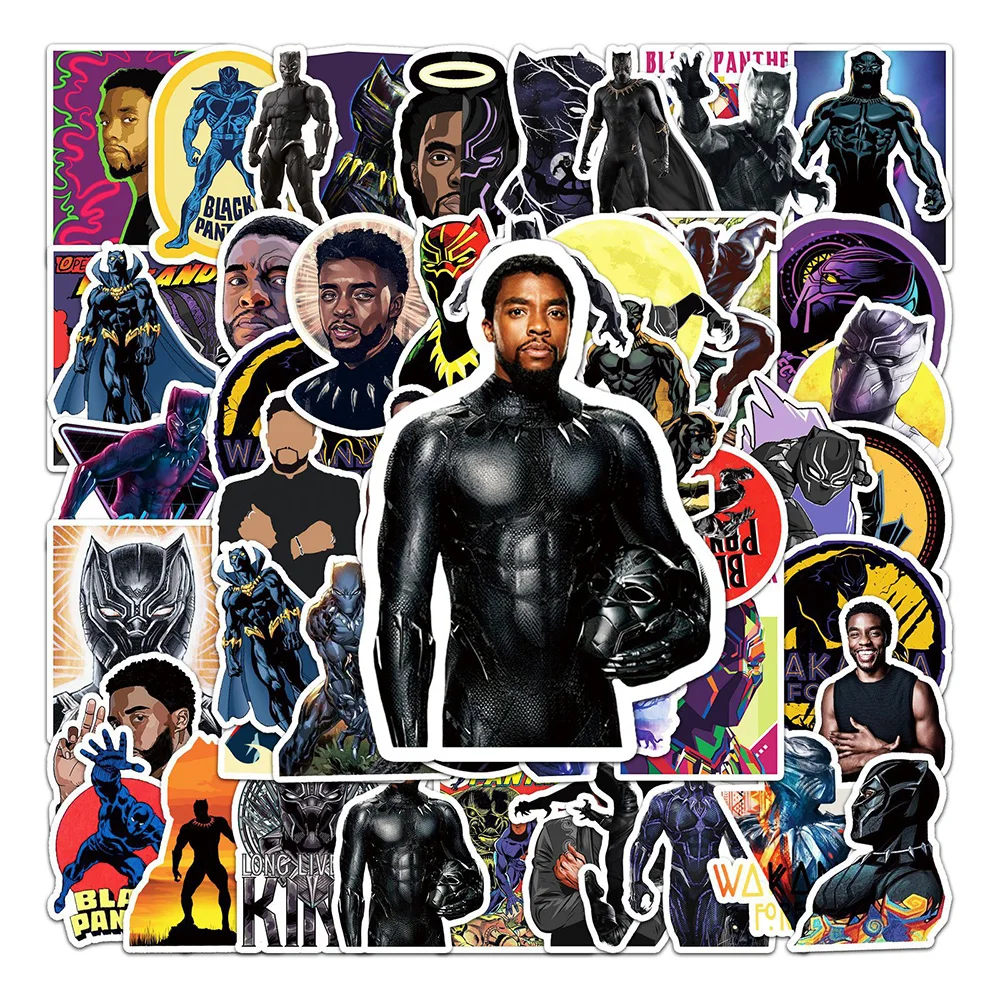 

10/30/50PCS Disney Super Hero Black Panther Cartoon Sticker DIY Guitar Laptop Luggage Skateboard Graffiti Decals Fun for Kid Toy