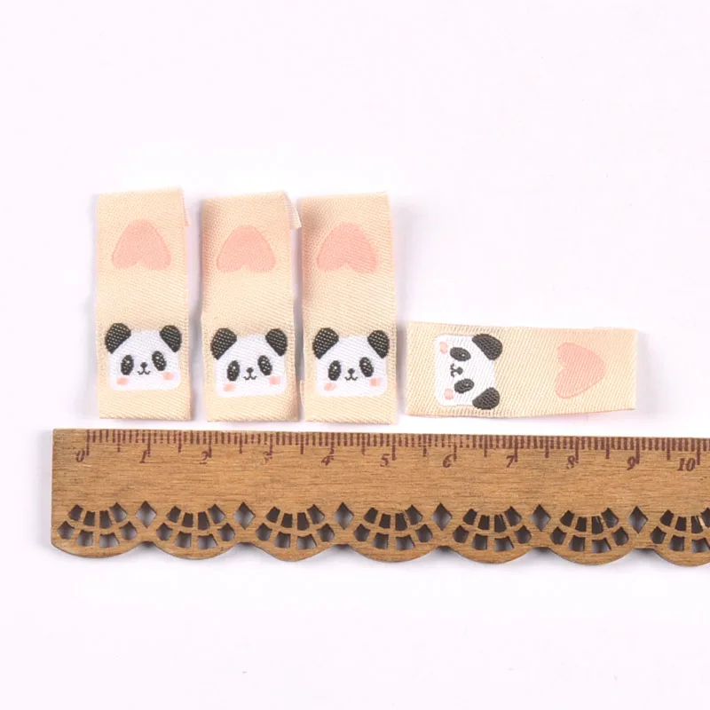 50Pcs Tiger/Chick/Panda Printed Embroidery Washable Care Label For Sewing Accessories Garment DIY Crafts Supplies Bag Shoes Tags